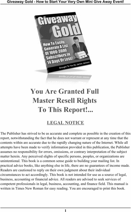 Product picture Give a Way Gold